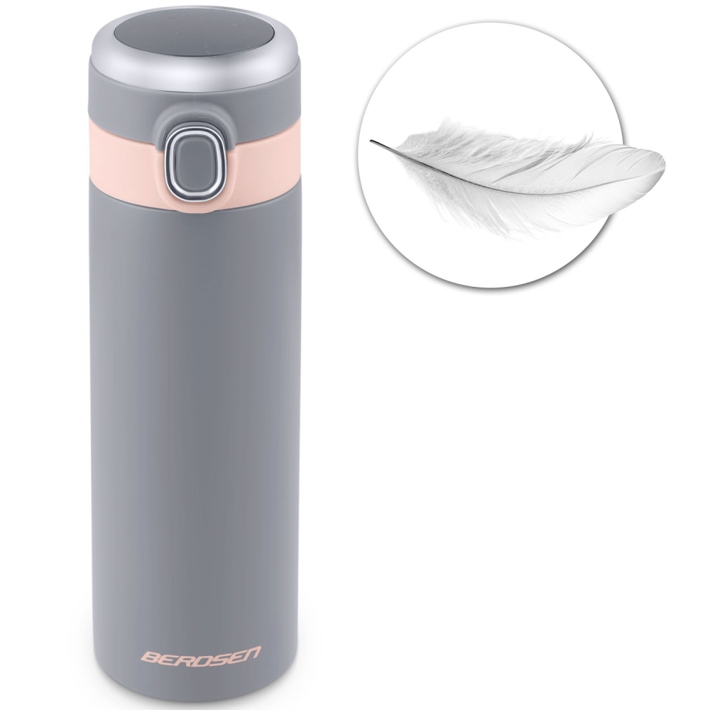 Vakuuminis termosas 450 ml BD-786 pilkas-Maitinimui, Indai, įrankiai, gertuvės, Puodeliai, gertuvės, Termo indai-e-vaikas