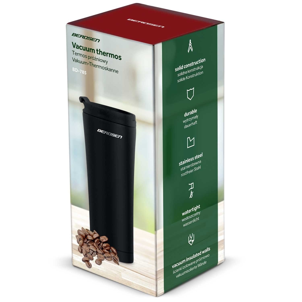 Vakuuminis termosas 470 ml BD-785 juodas-Maitinimui, Indai, įrankiai, gertuvės, Puodeliai, gertuvės, Termo indai-e-vaikas