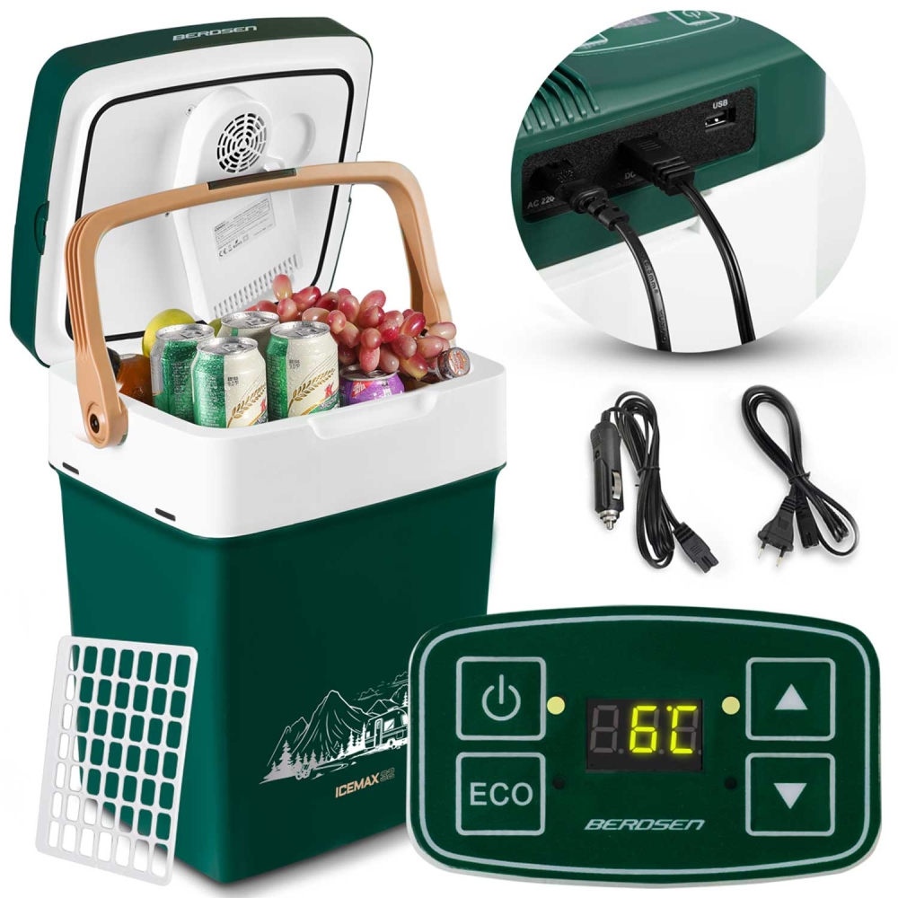 Turistinis šaldytuvas Berdsen Icemax 29 litrų talpos ECO režimas - žalias-Namai, laisvalaikis, turizmas, Turizmas-e-vaikas