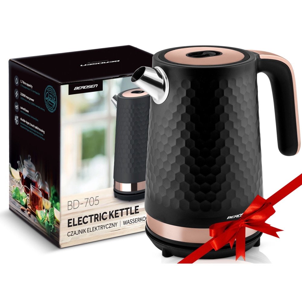 Elektrinis virdulys Berdsen BD-705 juodo vario spalvos 1,7 l-Namai, laisvalaikis, turizmas, Virtuvei-e-vaikas