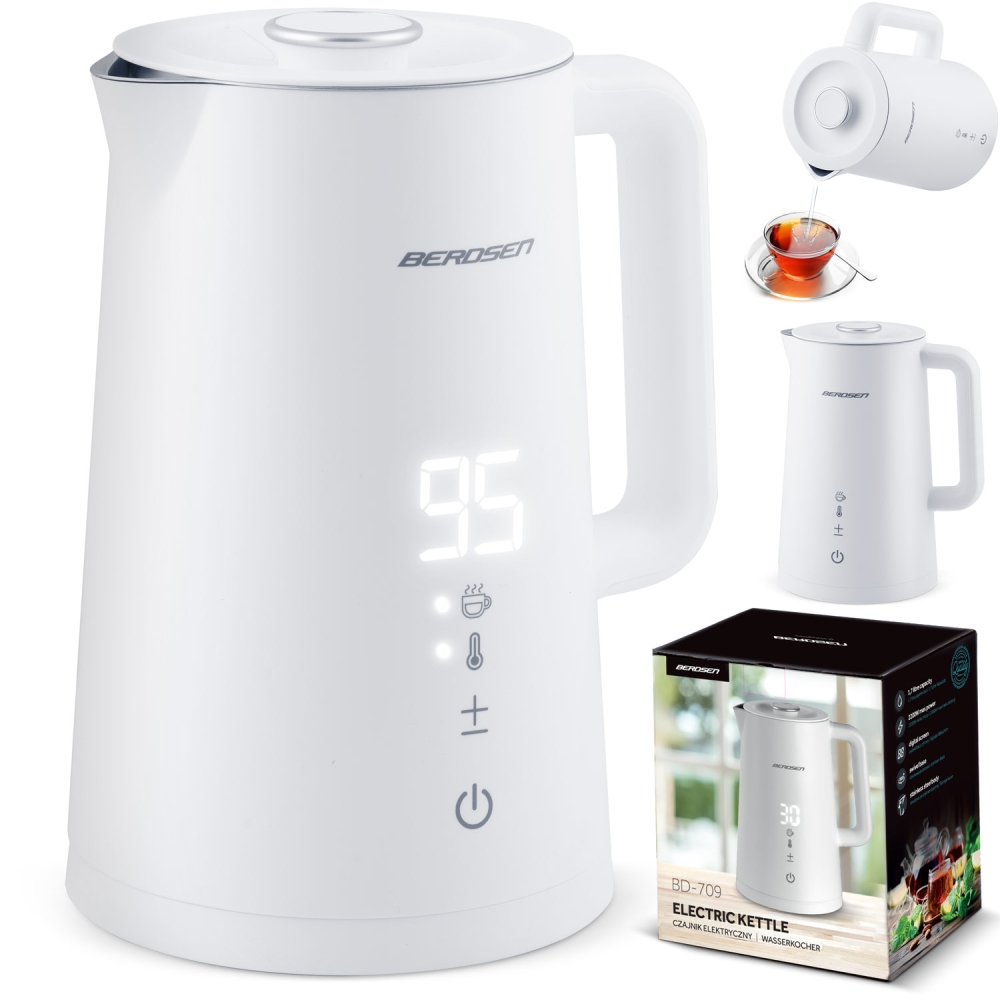 Elektrinis virdulys 1,7 l Berdsen BD-709 baltas-Namai, laisvalaikis, turizmas, Virtuvei-e-vaikas