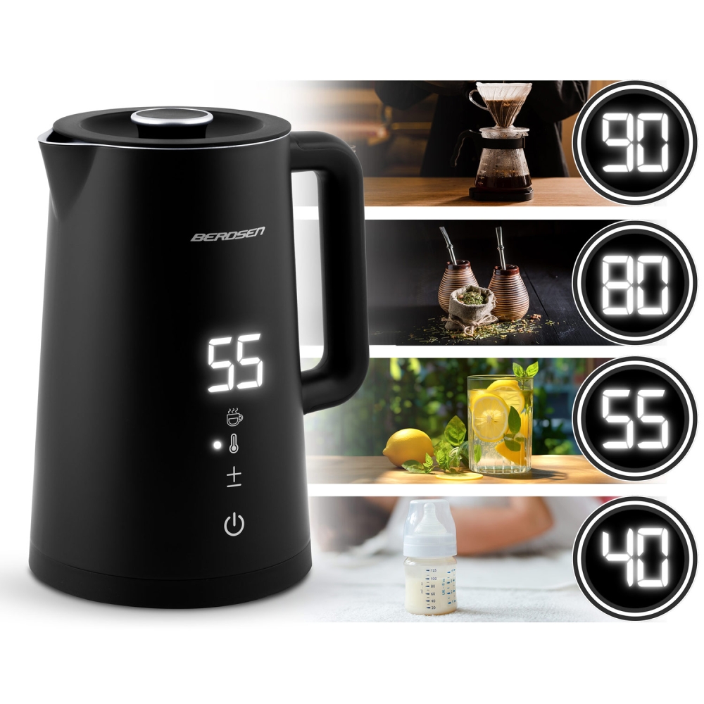 Elektrinis virdulys 1,7 l Berdsen BD-709 juodas-Namai, laisvalaikis, turizmas, Virtuvei-e-vaikas