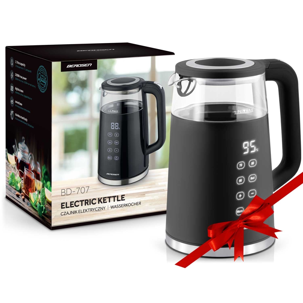 Elektrinis virdulys 1,7 l Berdsen BD-707 juodas-Namai, laisvalaikis, turizmas, Virtuvei-e-vaikas