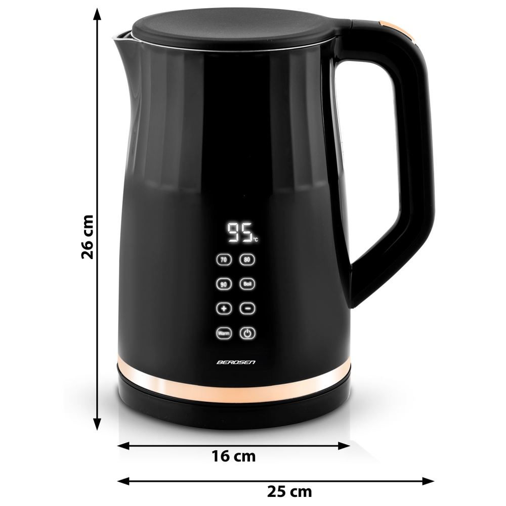 Elektrinis virdulys 1,7 l Berdsen BD-706 juodas-Namai, laisvalaikis, turizmas, Virtuvei-e-vaikas