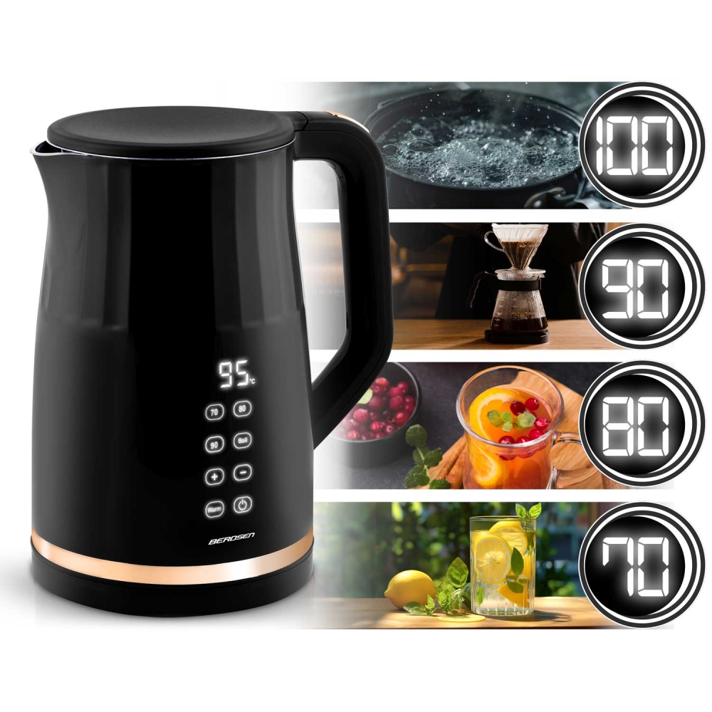 Elektrinis virdulys 1,7 l Berdsen BD-706 juodas-Namai, laisvalaikis, turizmas, Virtuvei-e-vaikas