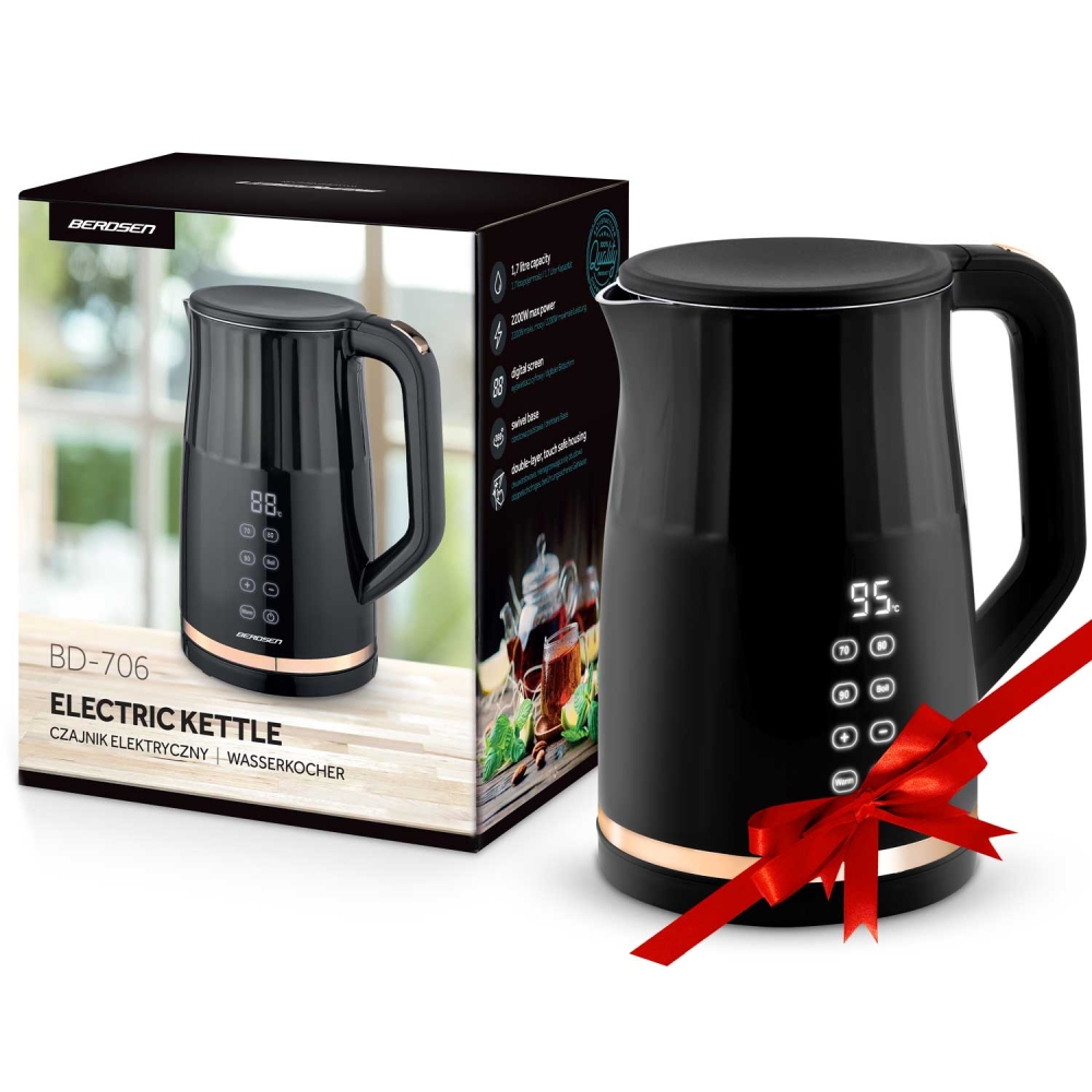 Elektrinis virdulys 1,7 l Berdsen BD-706 juodas-Namai, laisvalaikis, turizmas, Virtuvei-e-vaikas