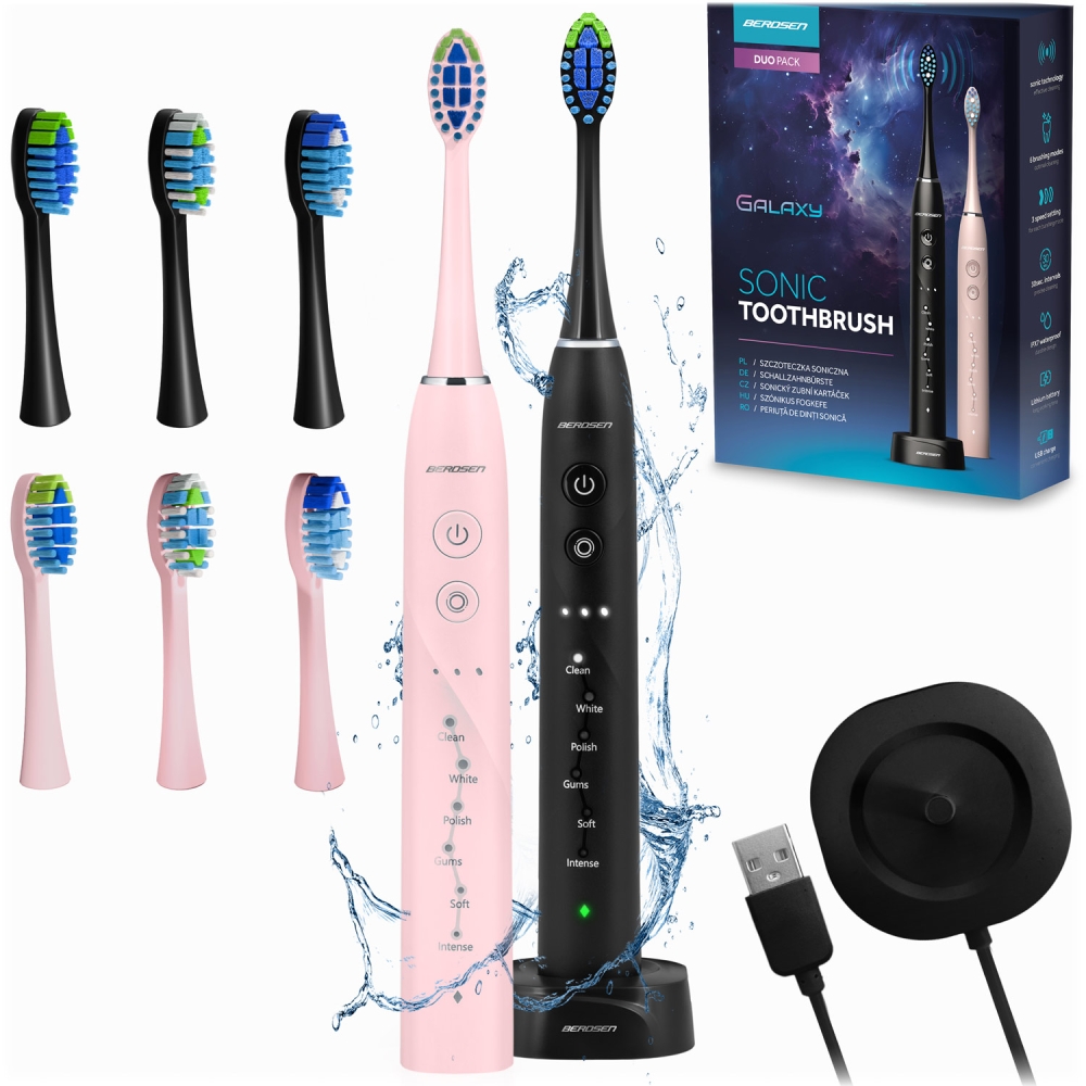 Dantų šepetėlių rinkinys Berdsen Galaxy Duo Sonic 2 vnt-Namai, laisvalaikis, turizmas, Sveikata, grožis, higiena-e-vaikas