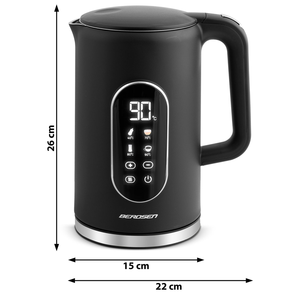 Elektrinis virdulys 1,7l Berdsen BD-712 juodas-sidabro sp.