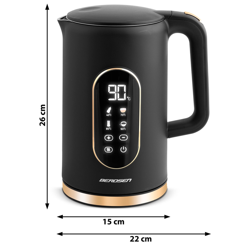 Elektrinis virdulys 1,7 l Berdsen BD-712 juodas-aukso sp.