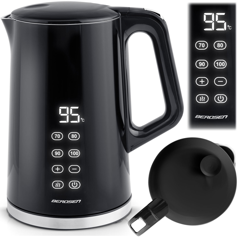 Elektrinis virdulys 1,7l Berdsen BD-71 juodas-sidabrinis-Namai, laisvalaikis, turizmas, Virtuvei-e-vaikas