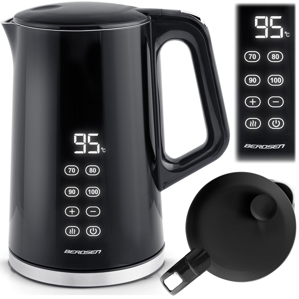 Elektrinis virdulys 1,7l Berdsen BD-71 juodas-sidabrinis-Namai, laisvalaikis, turizmas, Virtuvei-e-vaikas