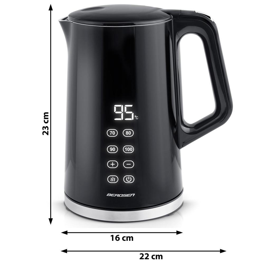 Elektrinis virdulys 1,7l Berdsen BD-71 juodas-sidabrinis-Namai, laisvalaikis, turizmas, Virtuvei-e-vaikas