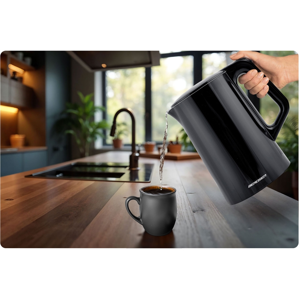 Elektrinis virdulys 1,7l Berdsen BD-71 juodas-sidabrinis-Namai, laisvalaikis, turizmas, Virtuvei-e-vaikas