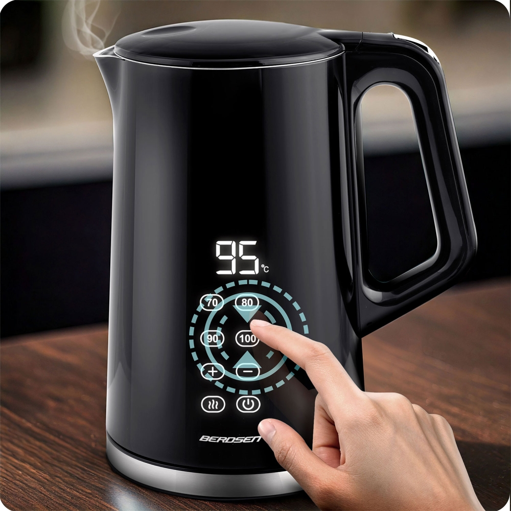 Elektrinis virdulys 1,7l Berdsen BD-71 juodas-sidabrinis-Namai, laisvalaikis, turizmas, Virtuvei-e-vaikas