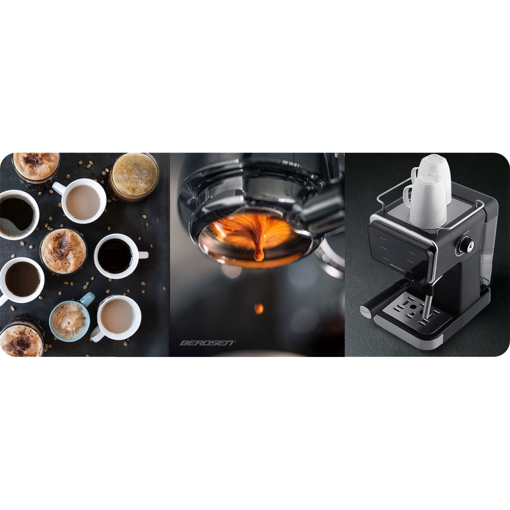 Kavos aparatas Berdsen BD-771 20 barų, juodas-Namai, laisvalaikis, turizmas, Virtuvei-e-vaikas