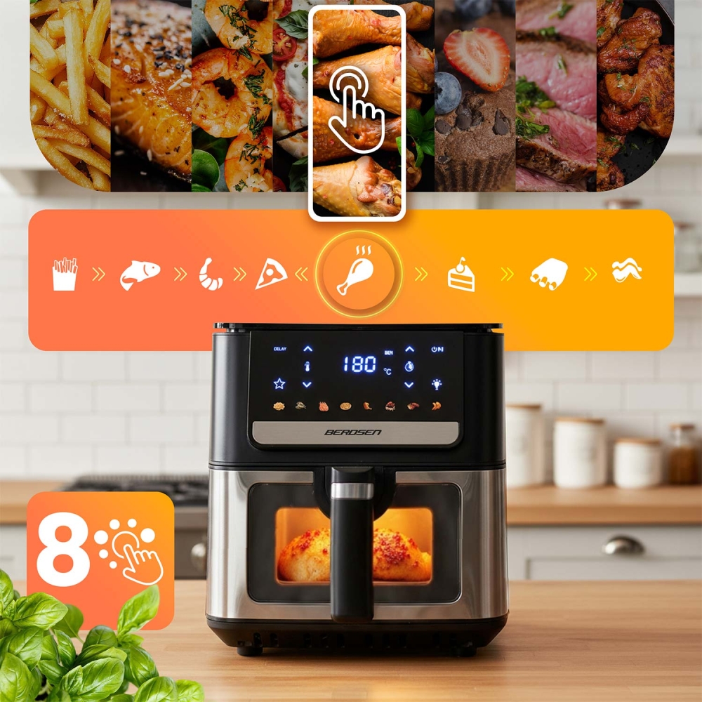Karšto oro gruzdintuvė 6,5 l Berdsen 1700 W BD-655 juoda-Namai, laisvalaikis, turizmas, Virtuvei-e-vaikas