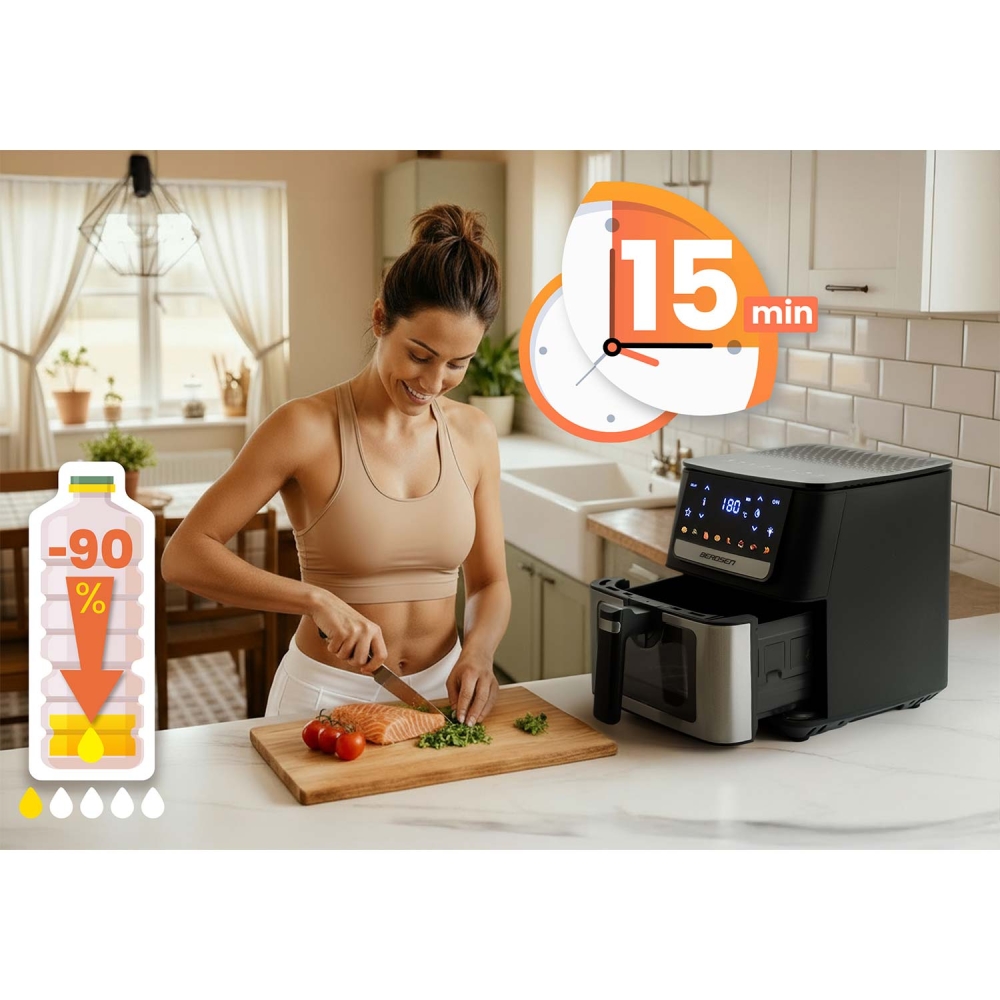 Karšto oro gruzdintuvė 6,5 l Berdsen 1700 W BD-655 juoda-Namai, laisvalaikis, turizmas, Virtuvei-e-vaikas