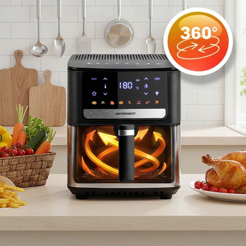 Karšto oro gruzdintuvė 6,5 l Berdsen 1700 W BD-655 juoda-Namai, laisvalaikis, turizmas, Virtuvei-e-vaikas