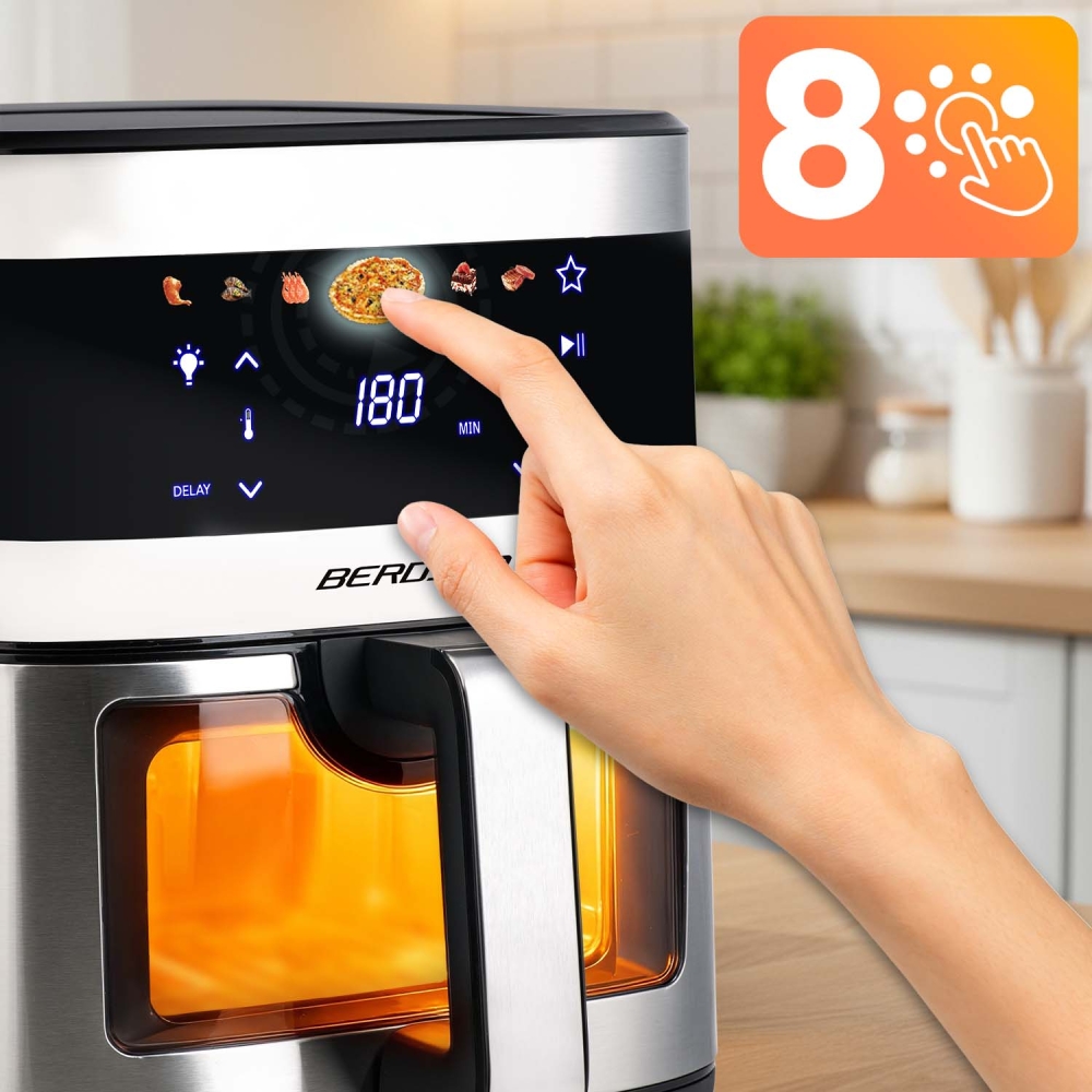 Karšto oro gruzdintuvė 9,1 l Berdsen 1700 W BD-656 sidabro sp.