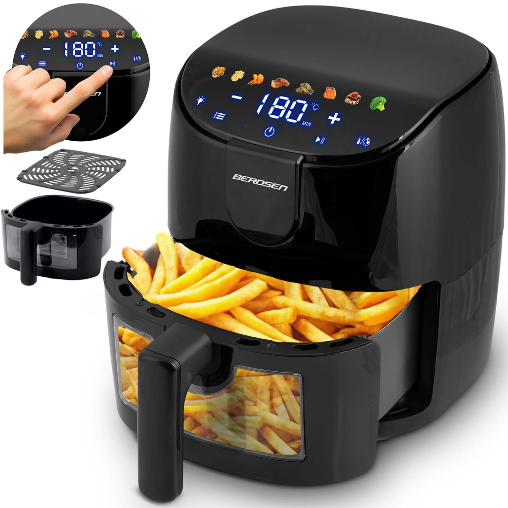 Karšto oro gruzdintuvė 4l Berdsen 1500W BD-658 juoda-Namai, laisvalaikis, turizmas, Virtuvei-e-vaikas