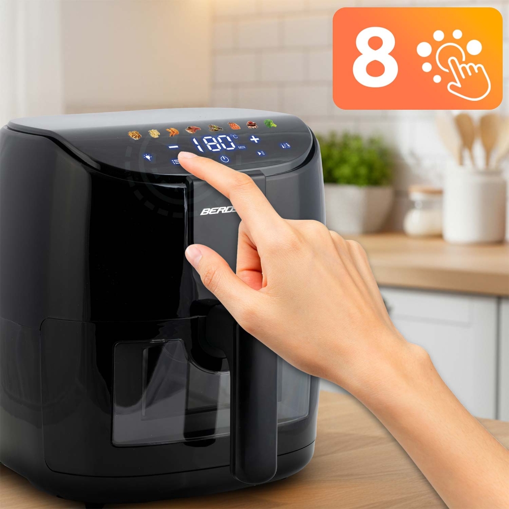 Karšto oro gruzdintuvė 4l Berdsen 1500W BD-658 juoda-Namai, laisvalaikis, turizmas, Virtuvei-e-vaikas
