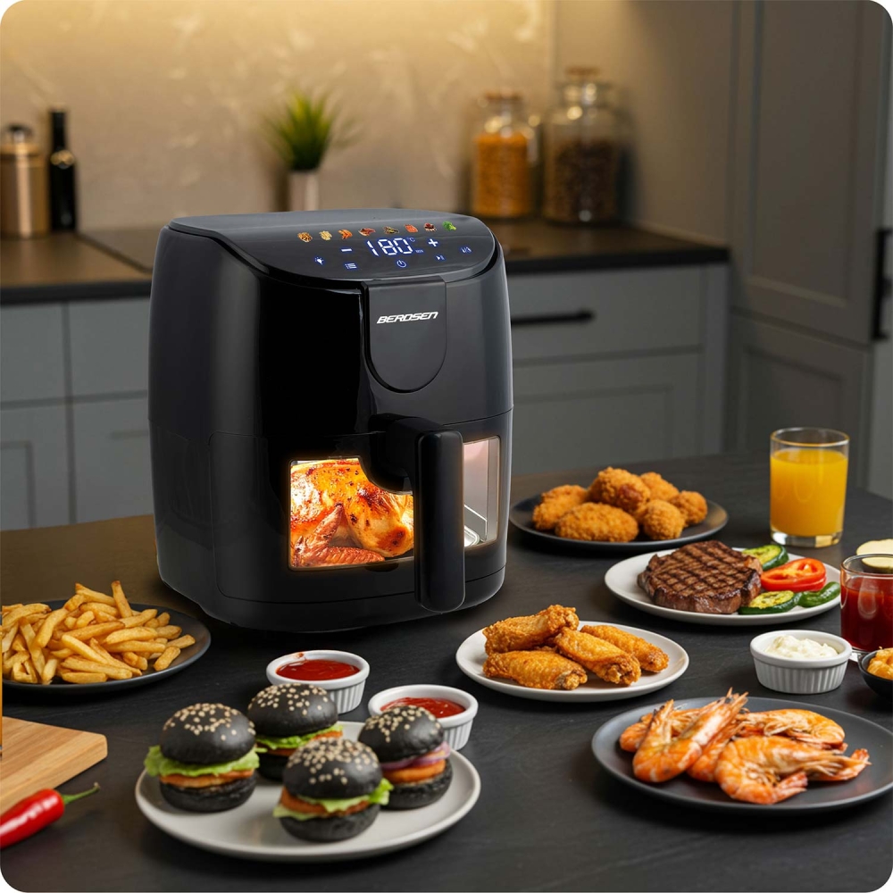 Karšto oro gruzdintuvė 4l Berdsen 1500W BD-658 juoda-Namai, laisvalaikis, turizmas, Virtuvei-e-vaikas