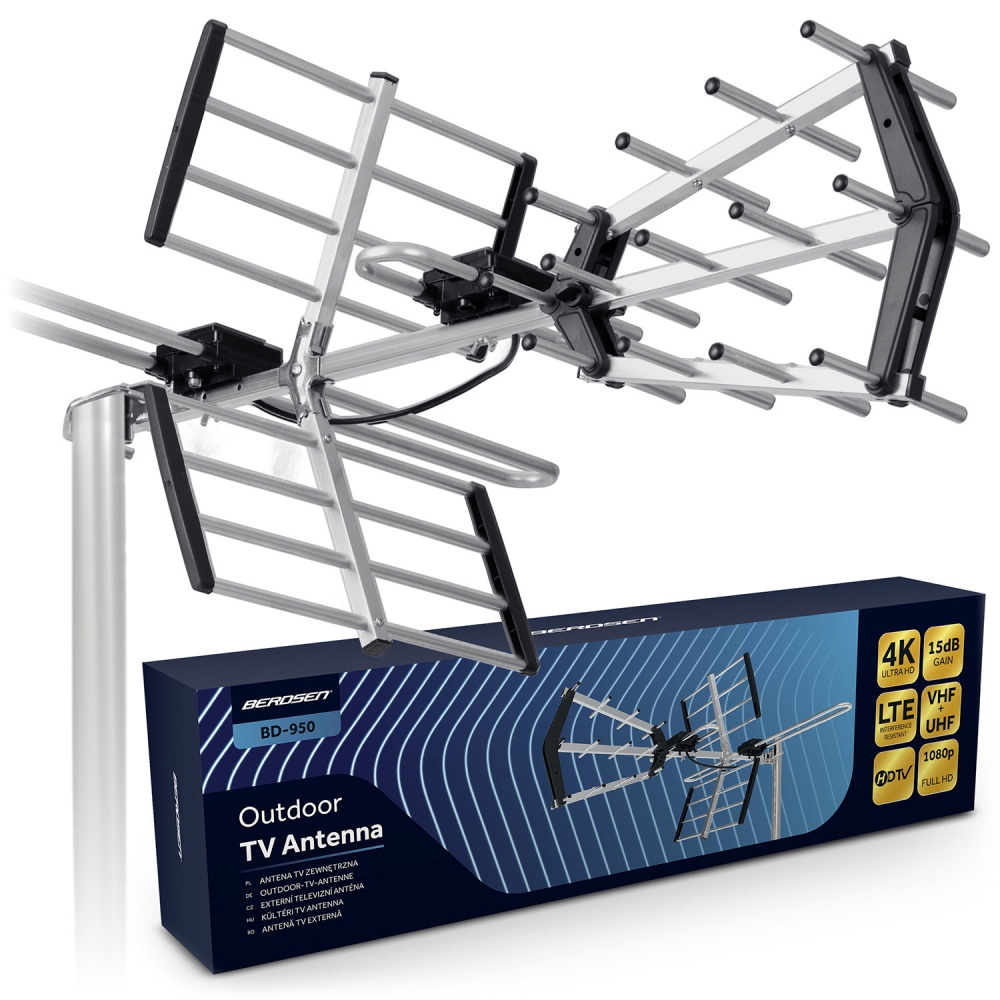 Lauko kryptinė TV antena ultra HD 4K Berdsen BD-950-Namai, laisvalaikis, turizmas, Namų apyvokos prekės-e-vaikas