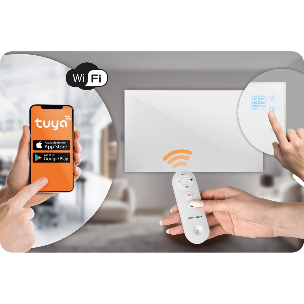 Infraraudonųjų spindulių šildytuvas 720 W Berdsen BD-983 nuotolinio valdymo WiFi programa-Namai, laisvalaikis, turizmas, Namų ap