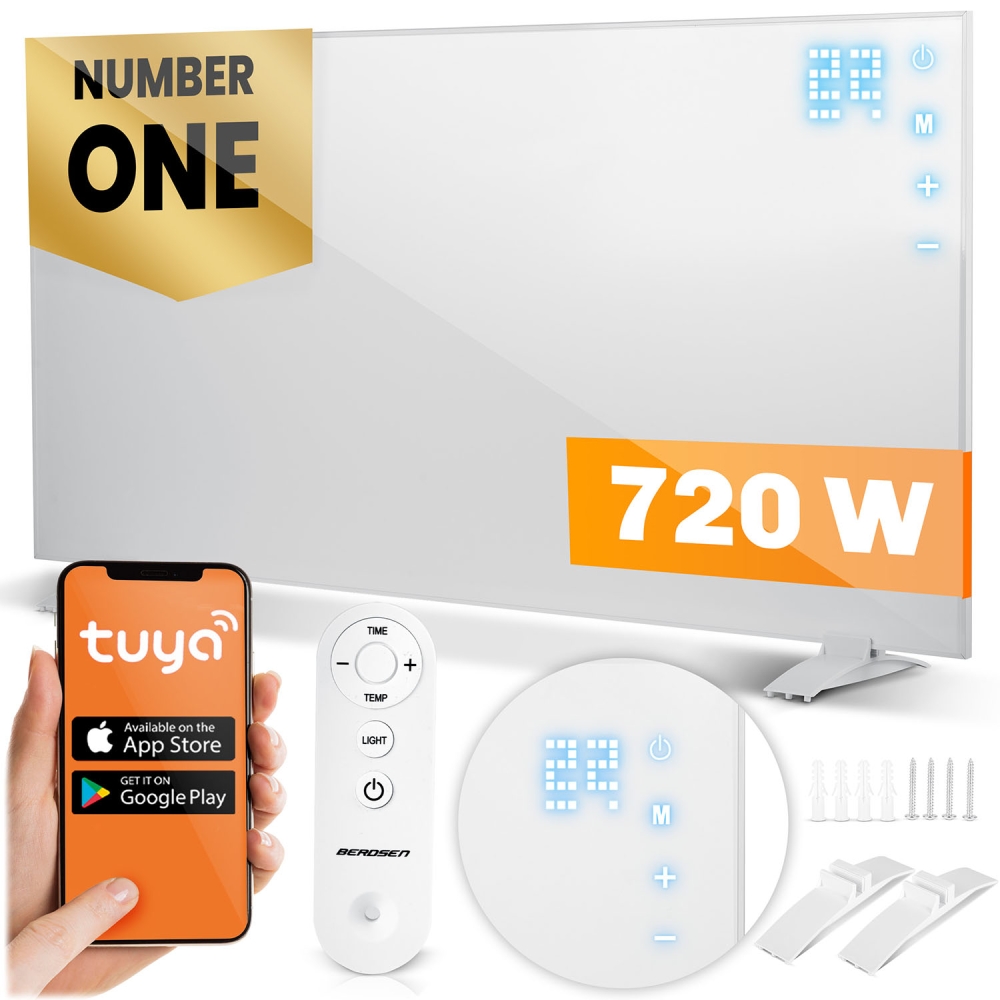 Infraraudonųjų spindulių šildytuvas 720 W Berdsen BD-983 nuotolinio valdymo WiFi programa-Namai, laisvalaikis, turizmas, Namų ap