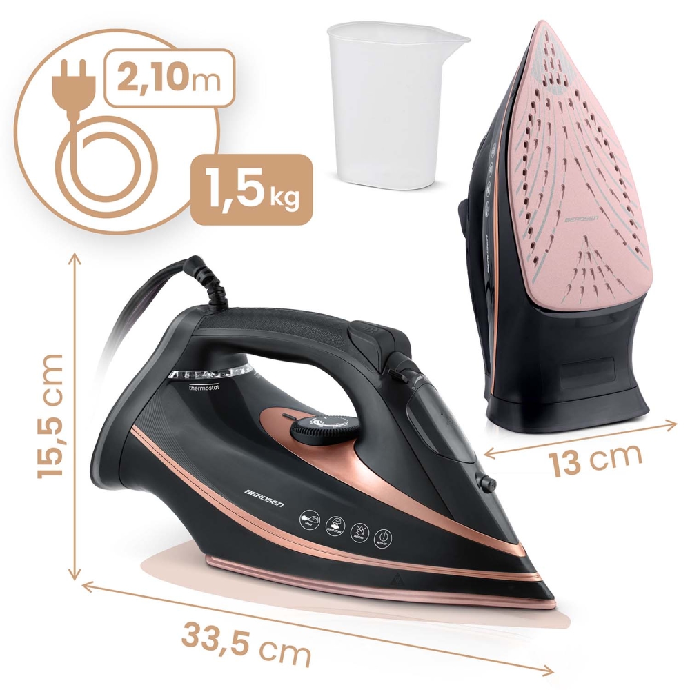 Garinis lygintuvas 3000W Berdsen BD-332 su keramine danga, veikiantis vertikaliai-Namai, laisvalaikis, turizmas, Namų apyvokos p