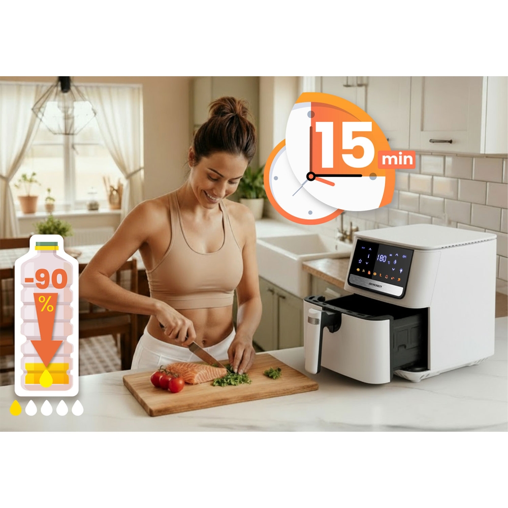 Frytkownica beztłuszczowa Air fryer Berdsen BD-662 biała
