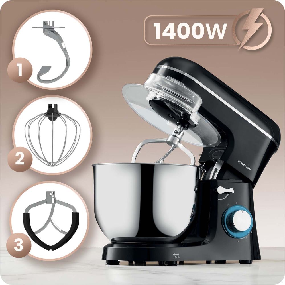 Planetinis virtuvinis kombainas 3in1 maišytuvas 6l Berdsen 1400 W BD-756-Namai, laisvalaikis, turizmas, Virtuvei-e-vaikas