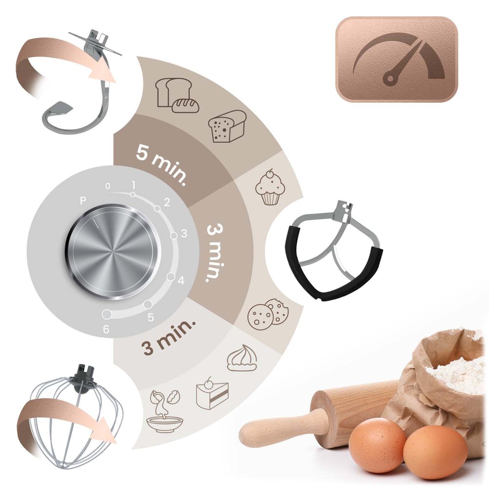 Robot kuchenny planetarny mikser 3w1 6l Berdsen 1400 W BD-756