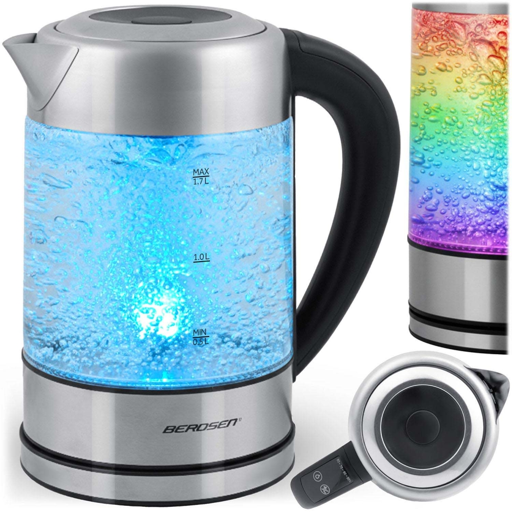 Stiklinis elektrinis virdulys su reguliuojama temperatūra 1,7l 2200W Berdsen BD-714-Namai, laisvalaikis, turizmas, Virtuvei-e-va