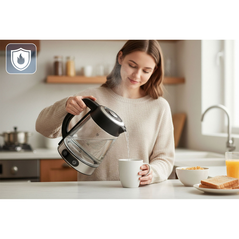 Stiklinis elektrinis virdulys su reguliuojama temperatūra 1,8 l 2200 W Berdsen BD-715-Namai, laisvalaikis, turizmas, Virtuvei-e-