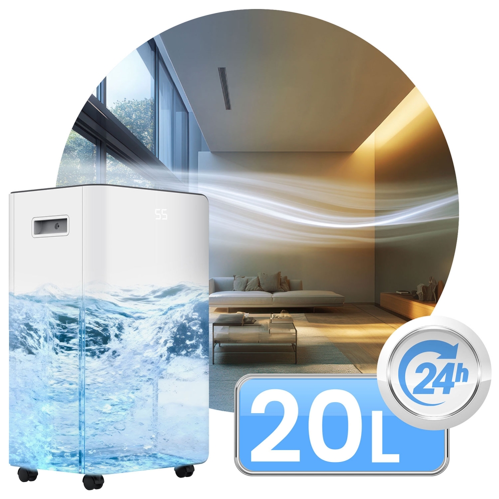 Kompresorinis oro sausintuvas - drėgmės sugėriklis 20l/24h drėgmės reguliatorius Berdsen BD-532 baltas-Namai, laisvalaikis, turi