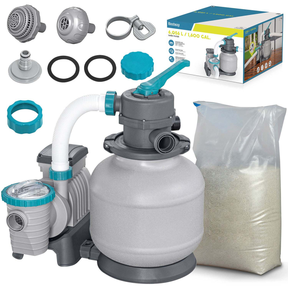 Smėlio siurblys 6056 l/h Bestway 58497 + 25 kg smėlio-Baseinai, Baseinų priedai-e-vaikas