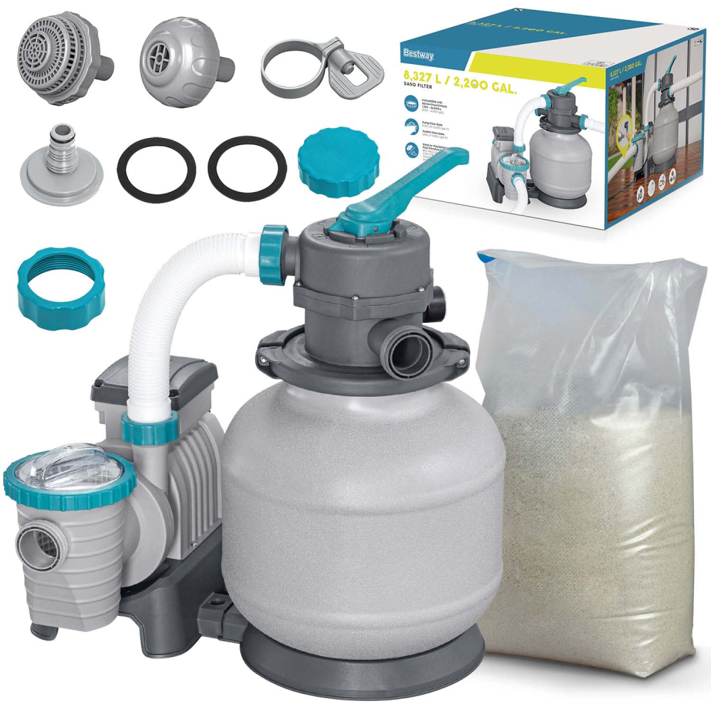 Smėlio siurblys 8327 l/h Bestway 58499 + 25 kg smėlio-Baseinai, Baseinų priedai-e-vaikas