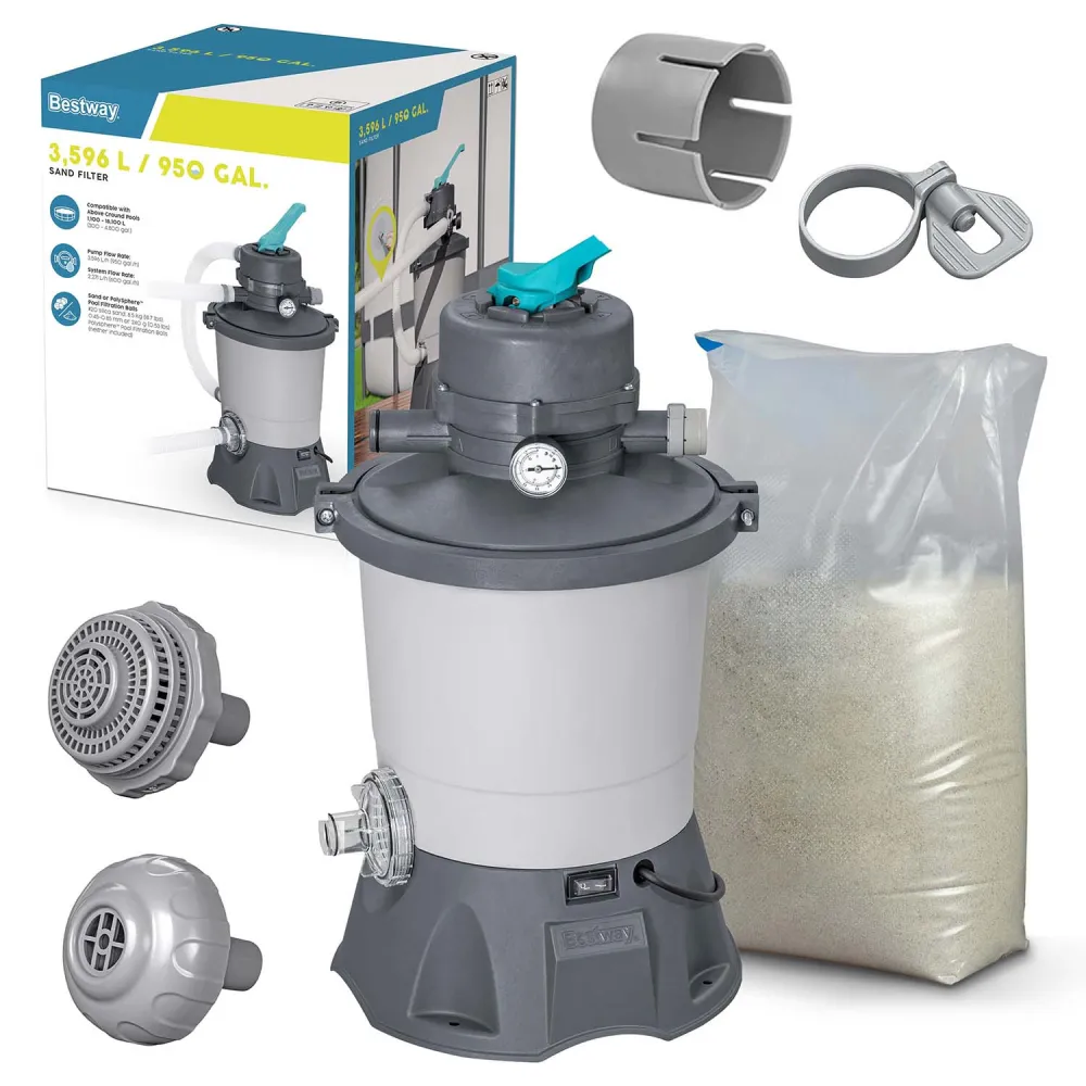 Smėlio siurblys 3596 l/h + 25 kg smėlio Bestway-Baseinai, Baseinų priedai-e-vaikas