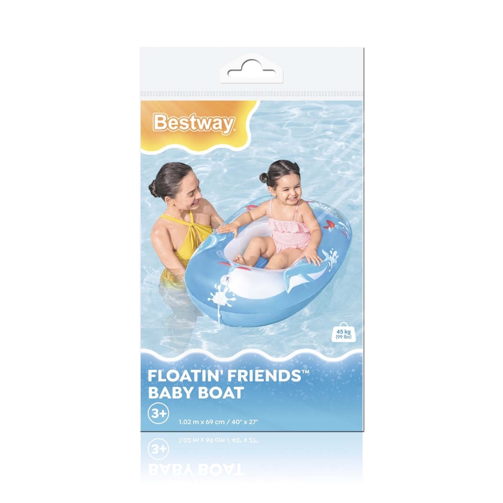 Pripučiama valtis Delfinas 102 x 69 cm Bestway 34037-Žaislai, Lauko žaislai, Pripučiami ratai, žaislai, čiužiniai-e-vaikas