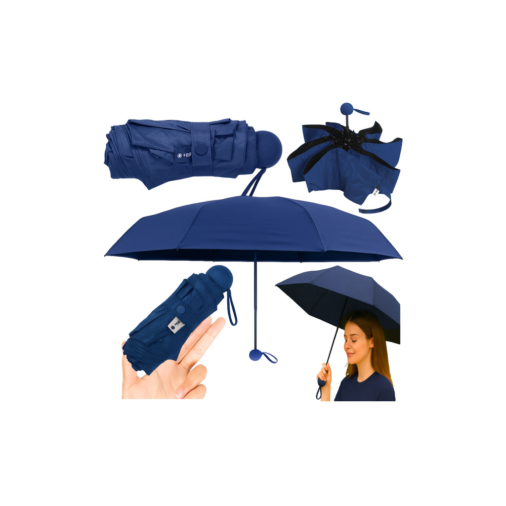 Sulankstomas skėtis su UPF 50+ apsauga nuo UV spindulių Navy Blue 90 cm-Drabužiai ir aksesuarai, Skėčiai-e-vaikas