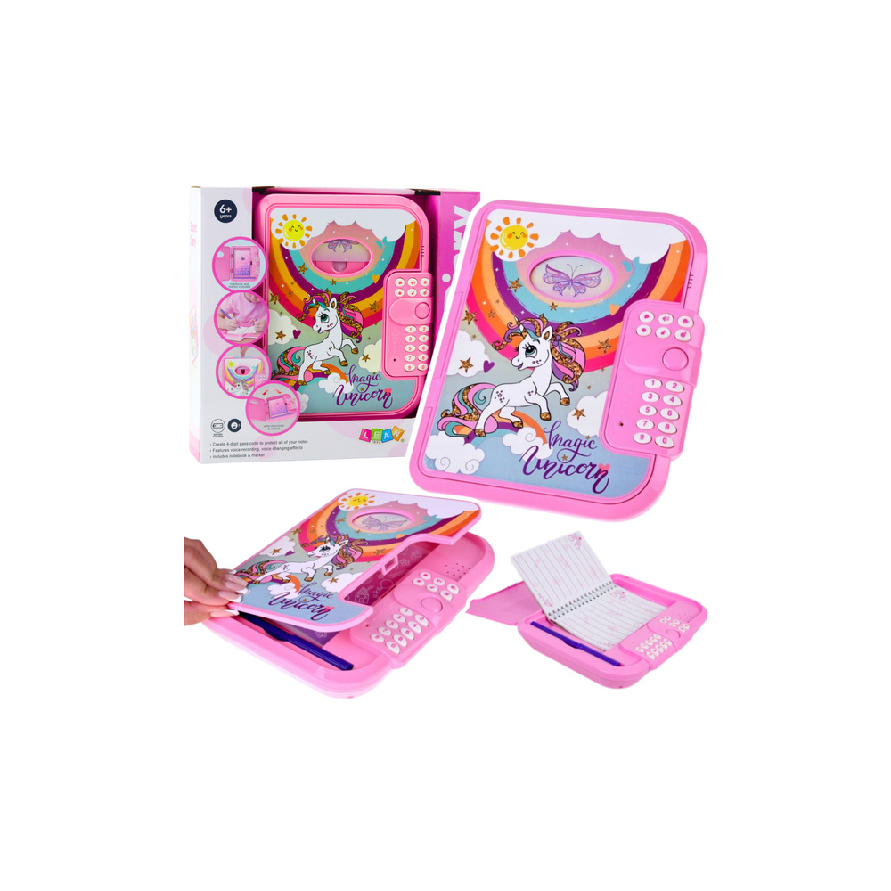 Pamiętnik Notatnik Na Kod Jednorożec Nagrywanie Głosu Quiz Melodie Różowy