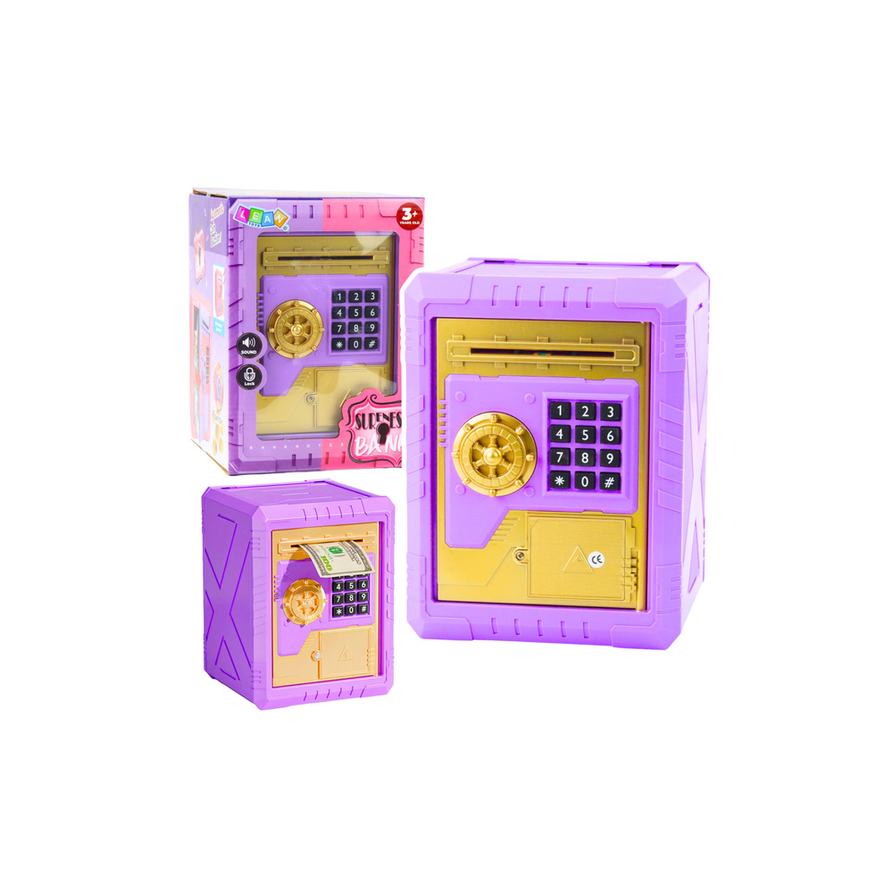 Sejf Skarbonka Elektroniczna Na Kod PIN Dla Dzieci Fioletowy