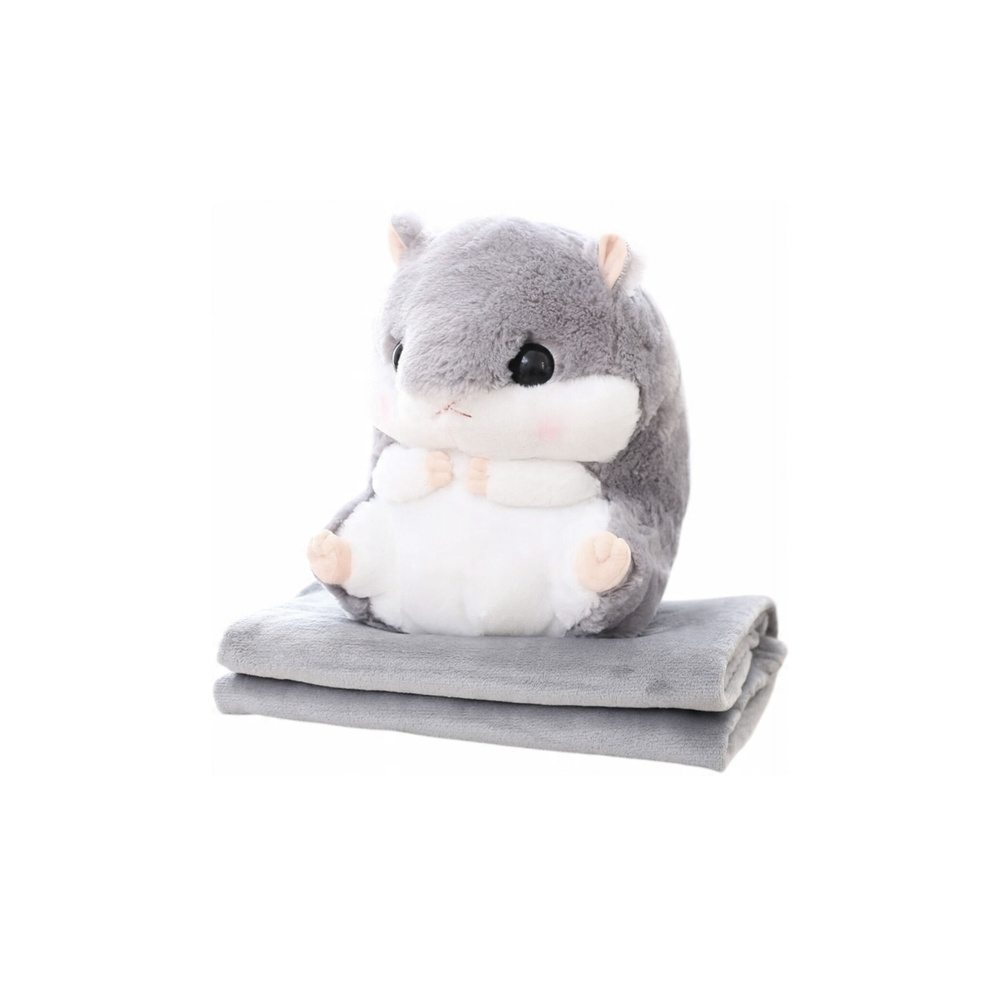 Pliušinis žiurkėnas Rankų šildytuvas 190 x 100 cm 3in1 Pilkas 35 cm-Žaislai, Minkšti žaislai-e-vaikas