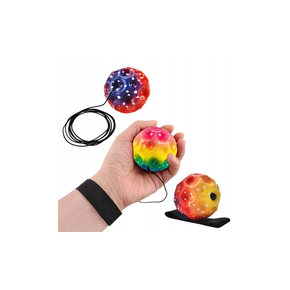 Piłeczka Księżycowa Na Gumce Do Ćwiczeń Zręczności Wgłębienia 6,5 cm