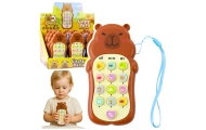 Dziecięcy Telefon Edukacyjny Światła Dźwięki Melodie Kapibara Brązowy