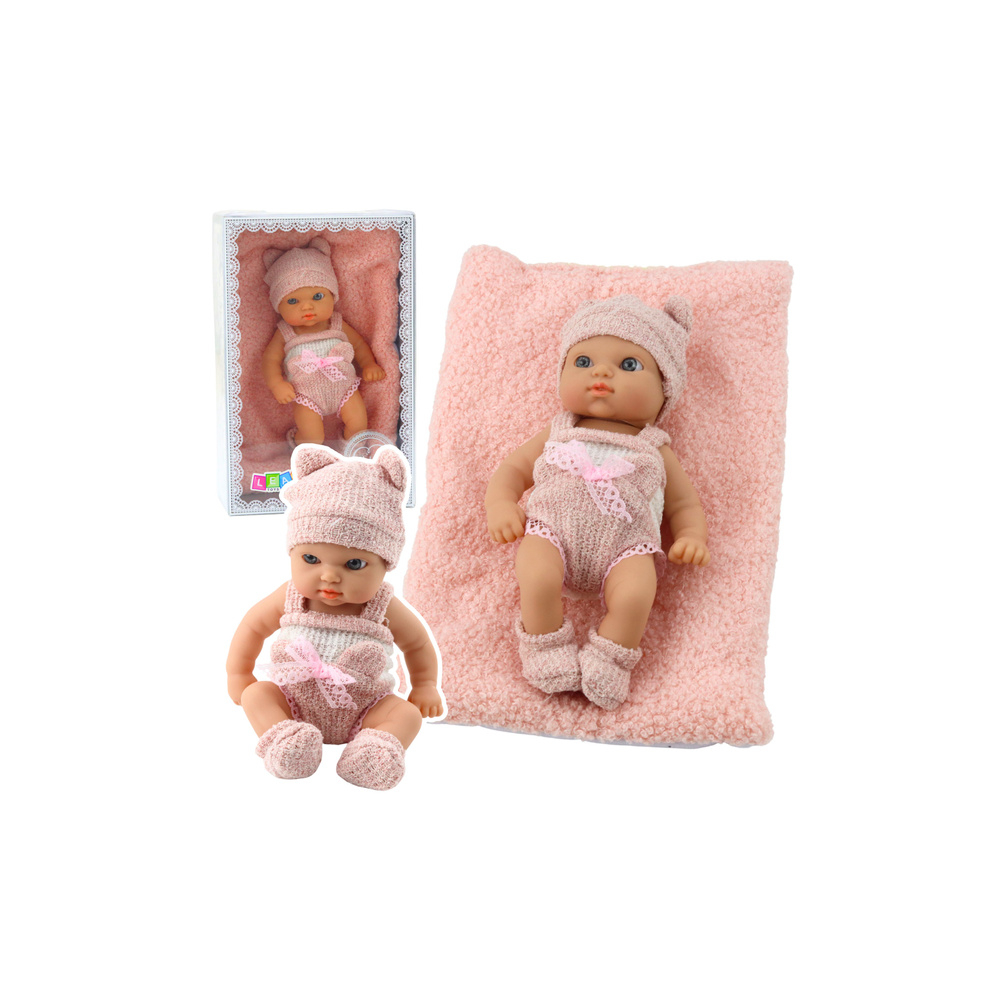 Lėlė kūdikis su antklode Baltos ir rožinės spalvos drabužėliais 18 cm-Žaislai, Lėlės ir jų priedai, Lėlės-e-vaikas
