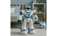 Interaktyvus nuotoliniu būdu valdomas robotas RC 16 funkcijų Šviesos garsai Mėlyna-Žaislai, Robotai-e-vaikas