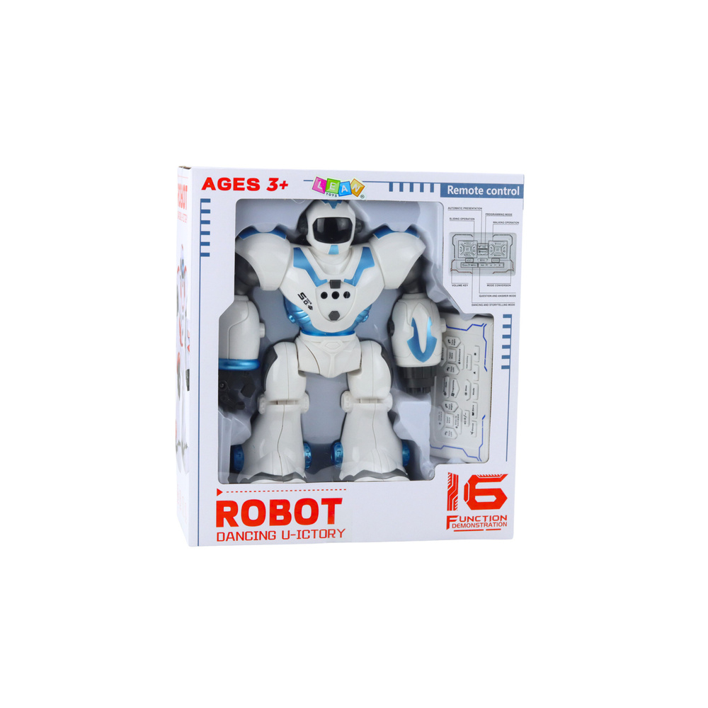 Interaktyvus nuotoliniu būdu valdomas robotas RC 16 funkcijų Šviesos garsai Mėlyna-Žaislai, Robotai-e-vaikas