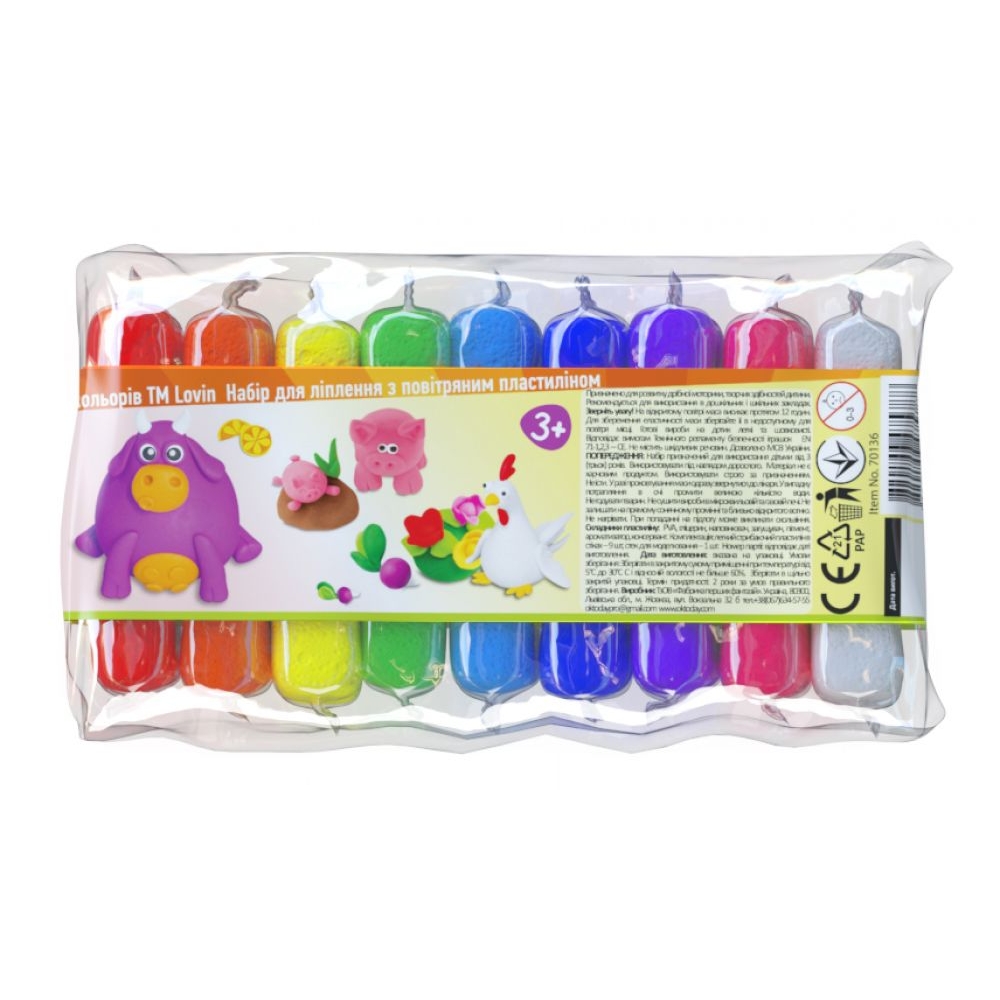 Kūrybinis modelino - plastilino rinkinys - 9 spalvos-Žaislai, Kūrybiniai žaislai, Lipdymas-e-vaikas